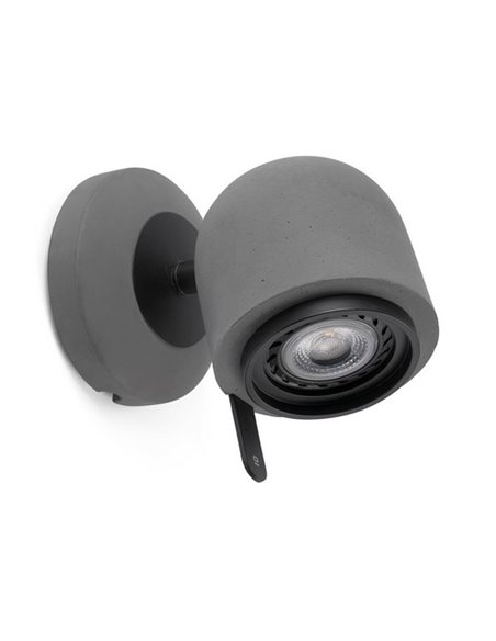 Aplique de pared Stone – Faro – Lámpara de cemento, Lector GU10