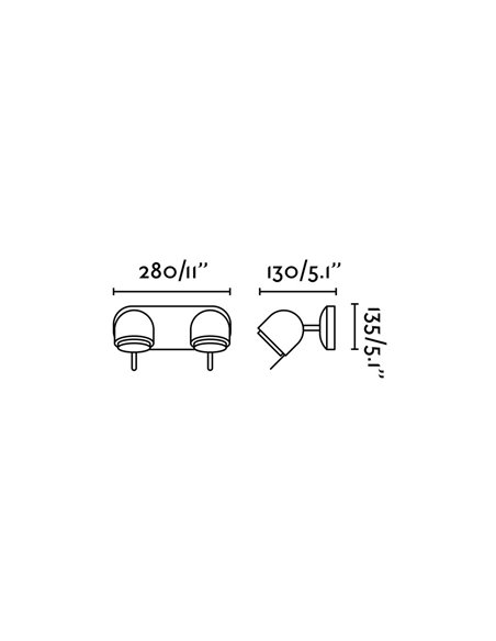 Aplique de pared Stone – Faro – Lámpara de cemento, 2 luces, Lector GU10