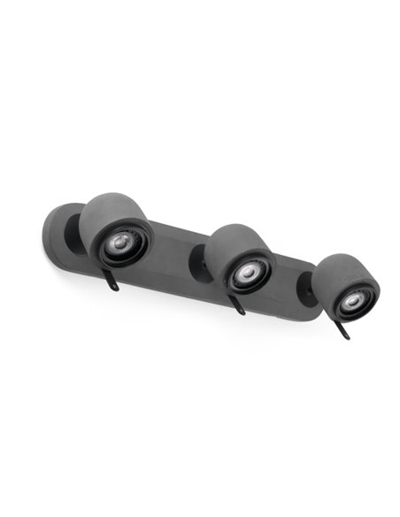 Aplique de pared Stone – Faro – Lámpara de cemento, 3 luces, Lector GU10