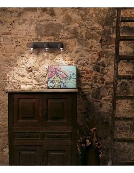 Aplique de pared Stone – Faro – Lámpara de cemento, 3 luces, Lector GU10