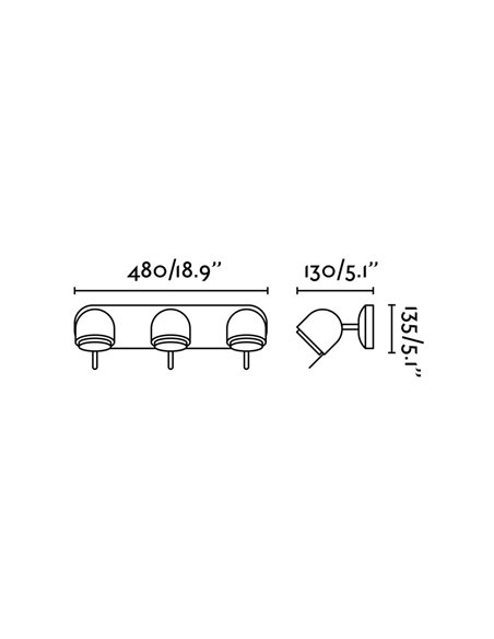 Aplique de pared Stone – Faro – Lámpara de cemento, 3 luces, Lector GU10