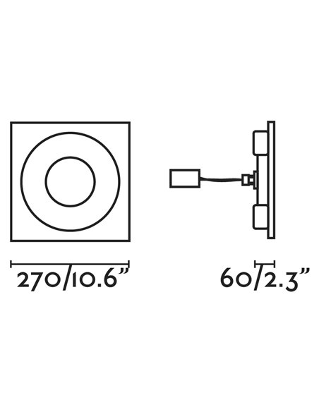 Lámpara de pared empotrable Navi – Faro – Lámpara de yeso blanco, LED 3000K, 27 cm