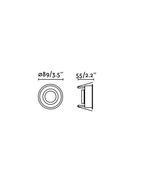 Lámpara Downlight empotrable Hyde – Faro – Lámpara para baño, IP44 GU10, Ø 8,9 cm