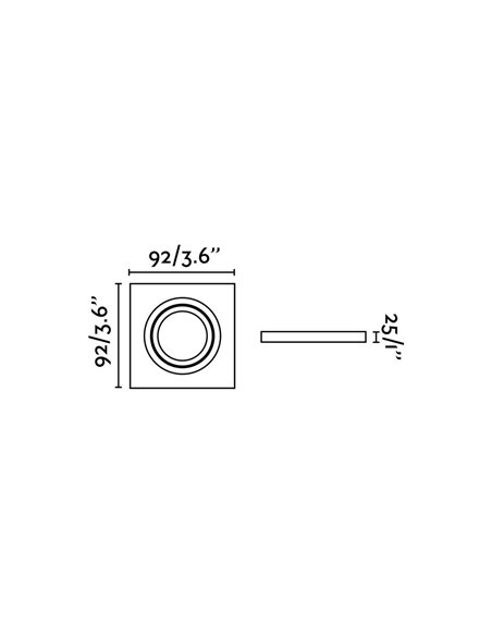 Foco de techo Downlight Radón – Faro – Lámpara cuadrada GU10, 9.2 cm