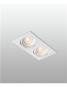 Foco de techo Downlight Argón – Faro – Downlight 2 luces, GU10, 23.2 cm 