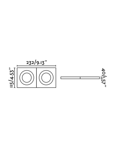 Foco de techo Downlight Argón – Faro – Downlight 2 luces, GU10, 23.2 cm 