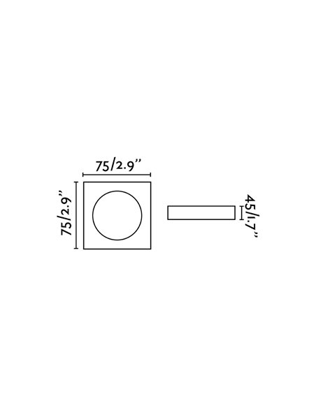 Empotrable de techo cuadrado Neón – Faro – Lámpara GU10, 7.5 cm