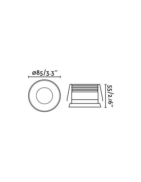 Downlight Gas – Faro – Lámpara redonda, GU10, Ø 8.5 cm