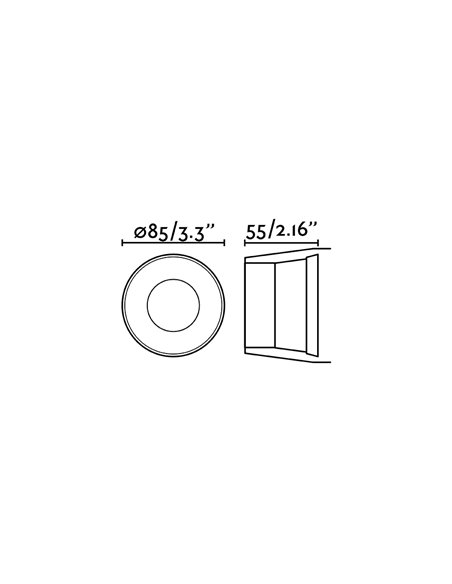 Downlight Gas – Faro – Lámpara redonda, GU10, Ø 8.5 cm