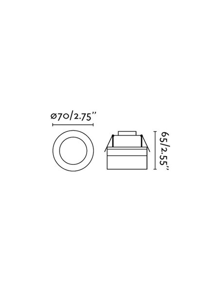 Plafón de techo Ebba – Faro – Lámpara de baño, LED 3000K, Ø 7 cm