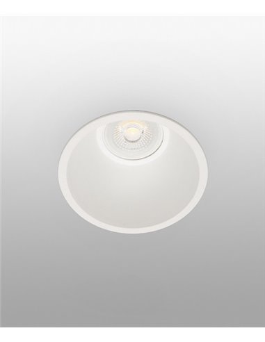 Empotrable de techo de exterior Fresh – Faro – Downlight blanco, IP65, Ø 8.9 cm