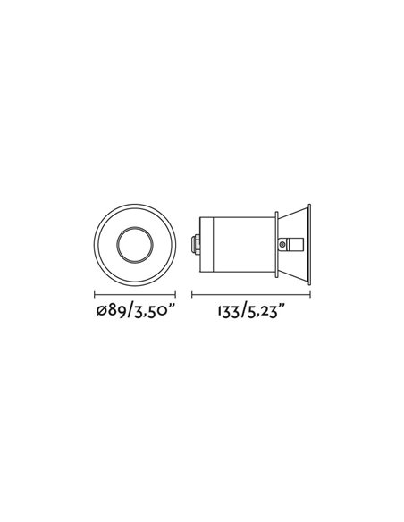 Empotrable de techo de exterior Fresh – Faro – Downlight blanco, IP65, Ø 8.9 cm