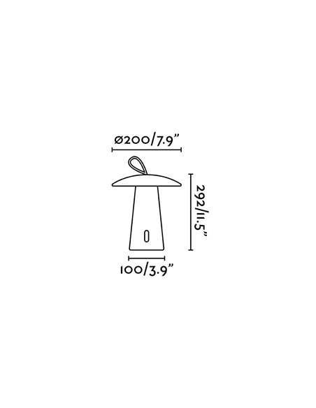 Lámpara portátil de exterior Task – Faro – Atenuable, LED 3000K, USB