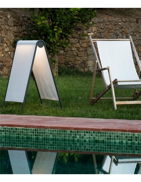Lámpara de pie de exterior Cadaques – Faro – Pantalla textil, LED 2700K, 81 cm