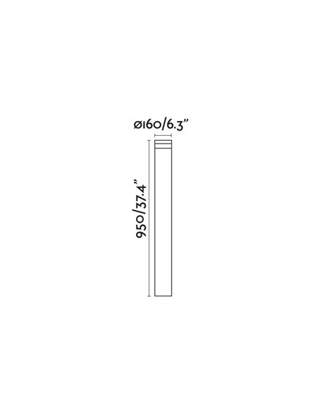 Lámpara baliza para exterior Bast – Faro – Lámpara de aluminio, LED SMD 3000K, 95 cm
