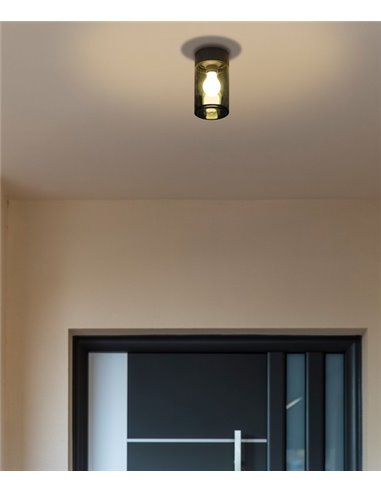 Plafón de techo para exterior Kila – Faro – Cristal transparente, IP65, 20 cm