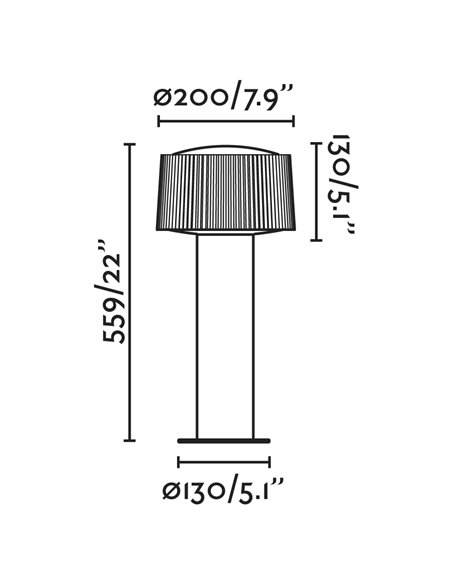 Lámpara baliza de exterior Muffin – Faro – Sobremuro aluminio gris oscuro, 55.9 cm