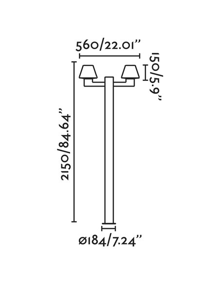 Farola de exterior Mistu – Faro – Lámpara gris oscuro, IP44, 215 cm