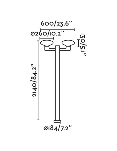 Aplique de pared de exterior Blubs – Faro – Aluminio Gris oscuro, IP44