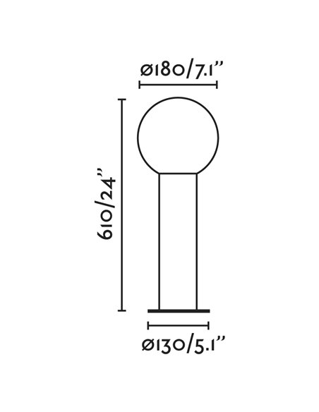 Baliza de exterior Moon – Faro – Lámpara Gris Oscuro, 61 cm