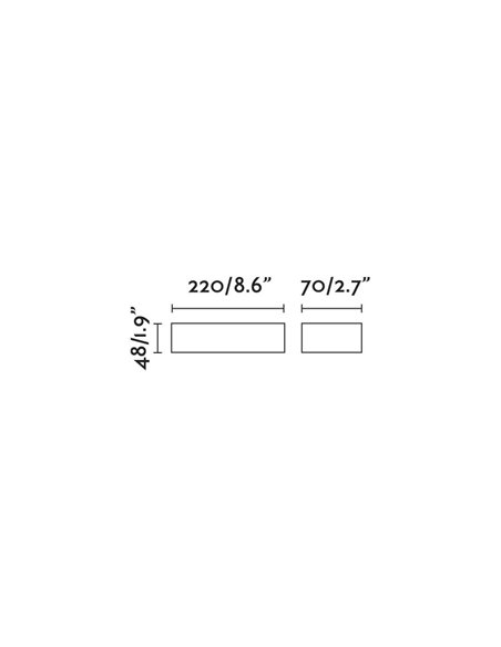 Aplique de pared de exterior Doro – Faro – Aluminio, LED 3000K, 22+38+50 cm