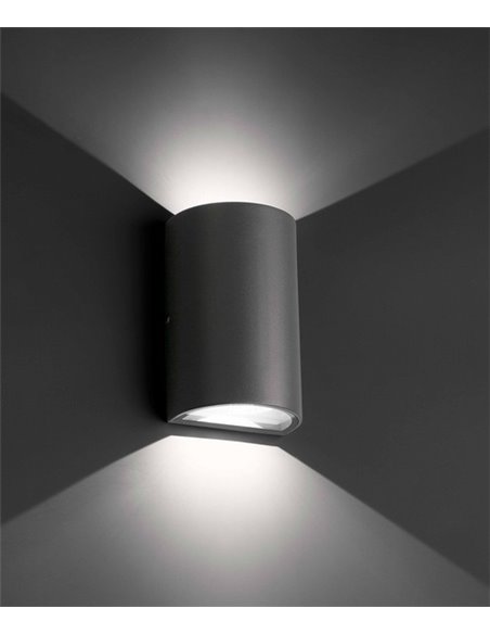 Aplique de pared de exterior Lace – Faro – Gris oscuro, IP54, LED 4000K