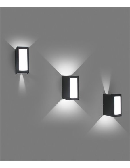 Aplique de pared de exterior Log – Faro – Aluminio gris, IP54, LED 3000K