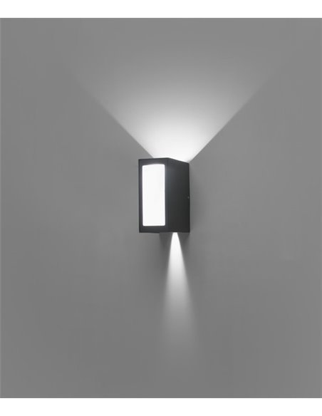 Aplique de pared de exterior Log – Faro – Aluminio gris, IP54, LED 3000K