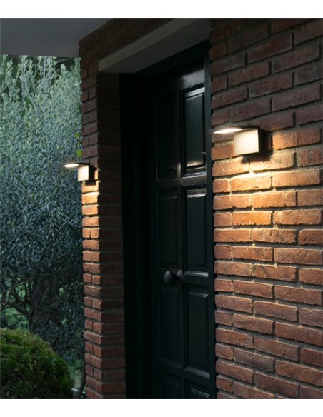 Lámpara de pared de exterior Ele – Faro – Aluminio gris oscuro, IP54, LED 3000K