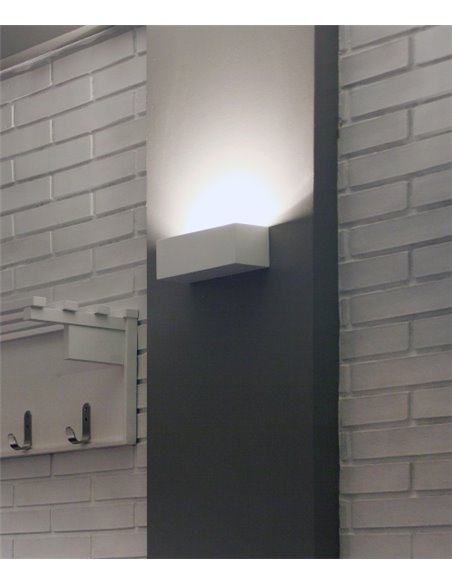Aplique de pared Eaco – Faro – Lámpara de yeso blanca, G9, 21.8 cm
