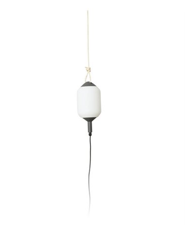 Lámpara portátil y colgante de exterior Saigon – Faro – Gris oscuro+blanco
