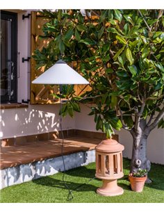 Lámpara portátil y colgante de exterior Saigon – Faro – Pantalla PEMD blanca, 55 cm