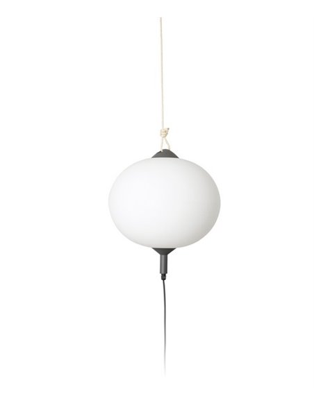 Lampara portátil y colgante de exterior Saigon – Faro – Gris oscuro+blanco, E27
