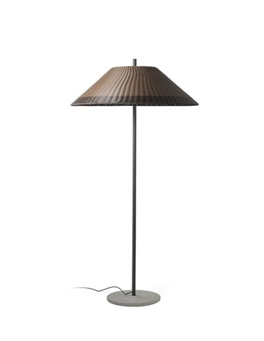 Lámpara de pie de exterior Saigon – Faro – Mimbre+Cemento, IP65, 200 cm