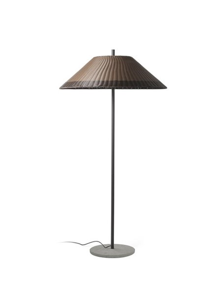 Lámpara de pie de exterior Saigon – Faro – Mimbre+Cemento, IP65, 200 cm