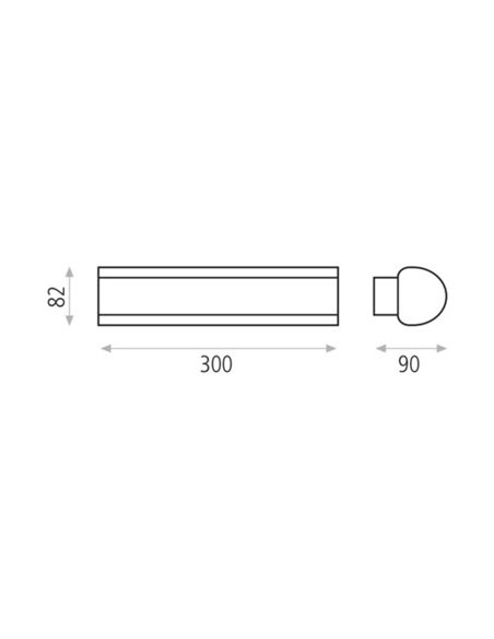 Aplique de pared de exterior Aka – ACB – Lámpara de exterior negra, 30 cm