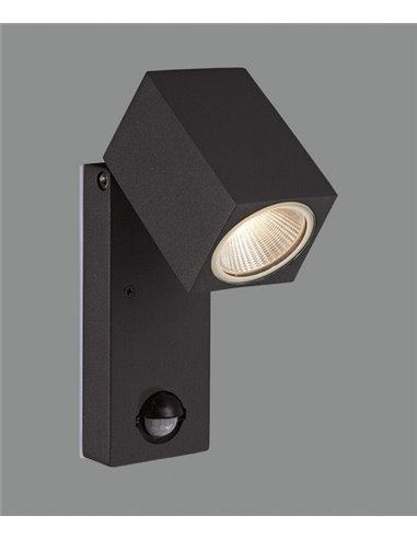 Aplique de pared para exterior Cala - ACB Lámpara de pared gris, Sensor de movimiento