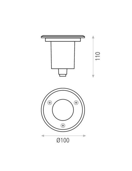 Foco empotrable de suelo para exterior Nemo – ACB – Lámpara de acero inoxidable, 10 cm