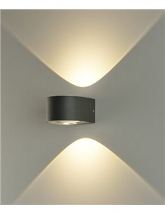 Aplique de pared de exterior Ania – ACB – Lámpara de pared antracita, 2 luces, LED 3000K