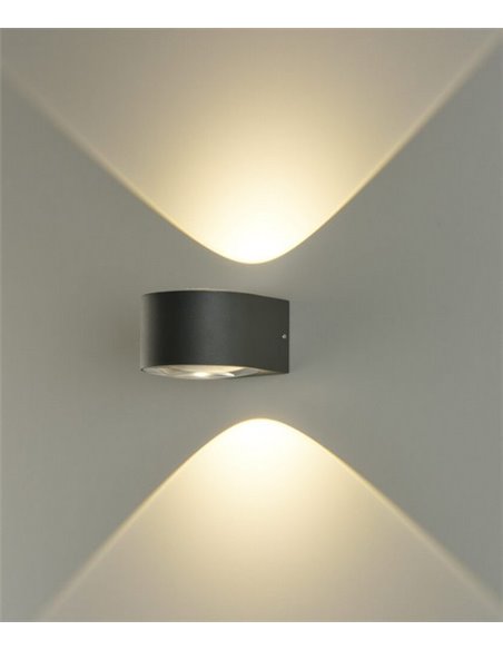 Aplique de pared de exterior Ania – ACB – Lámpara de pared antracita, 2 luces, LED 3000K