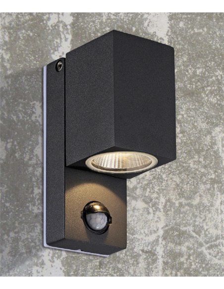 Aplique de pared para exterior Cala - ACB Lámpara de pared gris, Sensor de movimiento