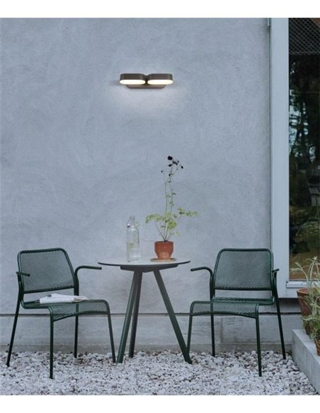 Aplique de pared de exterior Kansas – ACB – Lámpara de pared negra, 2 luces, LED 3000K