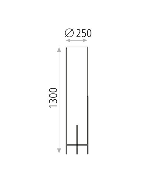 Lámpara de pie dorada Naos – ACB – Lámpara textil, 130 cm