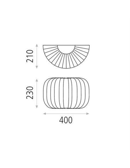 Aplique de pared Acrílico Mirta – ACB – Lámpara textil, 40 cm