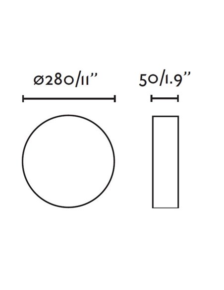 Lámpara plafón de techo Zon – Faro – IP54, Regulable Triac