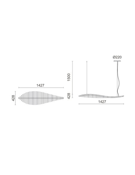 Lámpara colgante Fish – Novolux Exo – Lámpara de madera de haya, LED 2700K