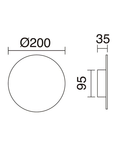 Aplique de pared Circular – Novolux Exo – Lámpara redonda, blanco y negro, 20-25 cm