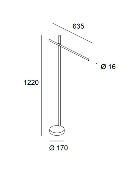 Lámpara de pie Tubs – Leds C4 – Base en mármol, orientable y regulable