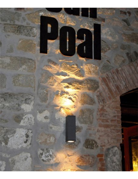 IP54 grey/anthracite outdoor wall light with a rectangular shape - Cub - Dopo - Exo