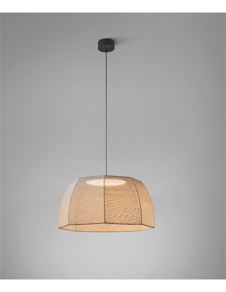 Lámpara colgante Tanit - Bover - Lámpara de techo de hilo beige, Regulable Triac, LED 2700K